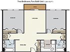 Two Bedroom, Two Bath Unit